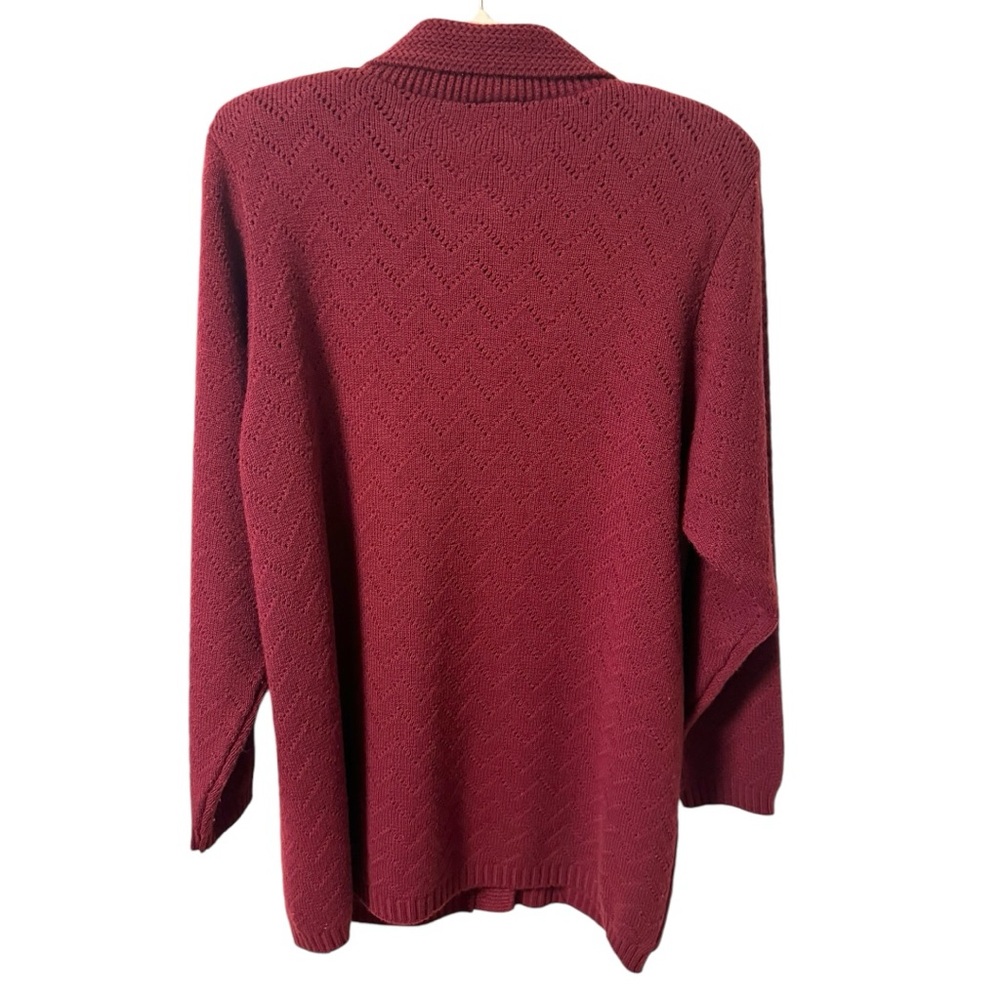 Tricots Excelsior Knits Vintage Knit Cardigan Sweater Womens Small Burgundy - Picture 2 of 8